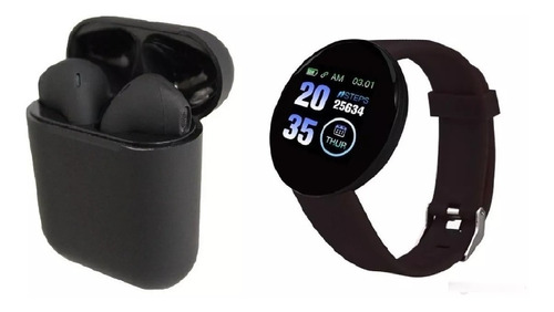 Reloj Inteligente Watch  D18 + Audifonos Bluetooth I12