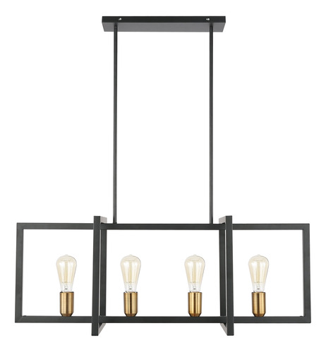 Light Society Paradigm Lampara Techo (4 Luces) Color Negro