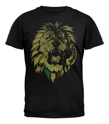 Rastafari - Camiseta Suave Para Adulto Con León Envejecido -