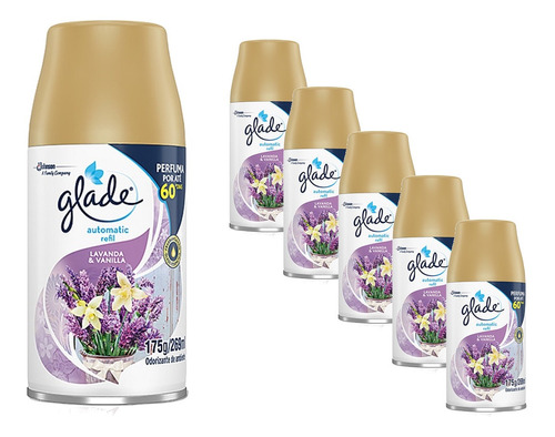 Refil Glade Automatic Lavanda & Vanilla 269ml Perfume 6 Unid