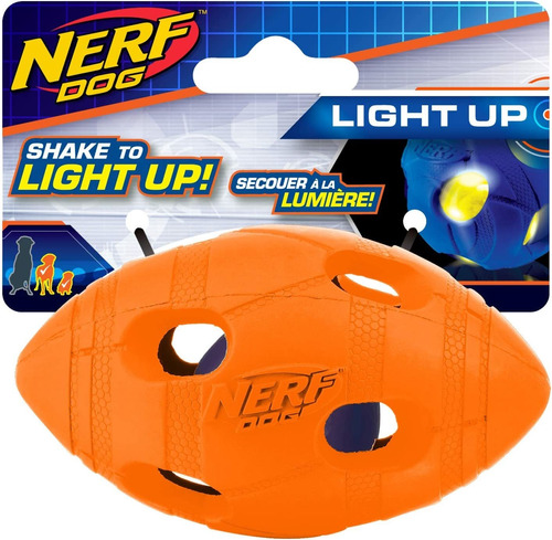 Nerf Perro Pequeño Led Bash Fútbol Light-up Naranja Dog Toy