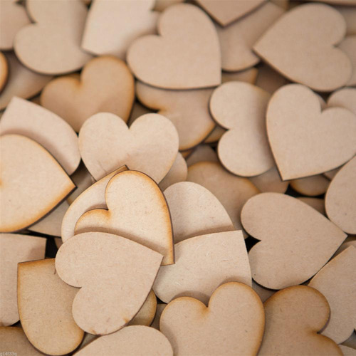 5 Paquete De 3-6 50 Uds. De Corazones De Madera, 5 Piezas