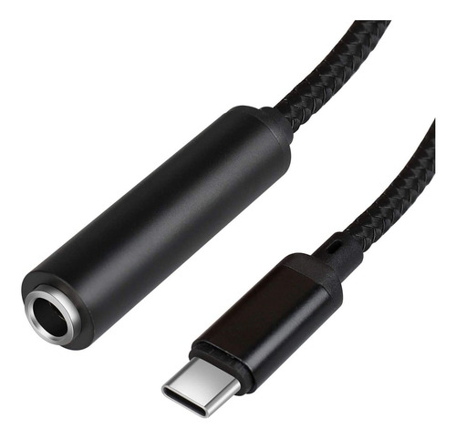 Cable Adaptador De Audio Usb-c A Aux 1/4  Trs | Negro