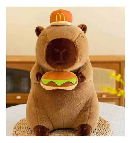 Peluche Capibara Gorrito De Mcdonald's Y Hamburguesa (30cm) Capibara