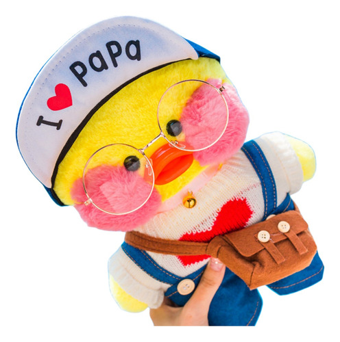 Peluche Pato Tik Tok Lalafanfan 30 Cm Incluye Ropa Accesorio