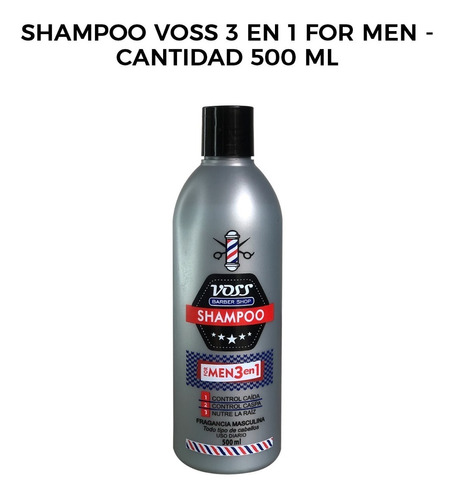 Shampoo Voss 3 En 1 For Men - Cantidad 500 Ml