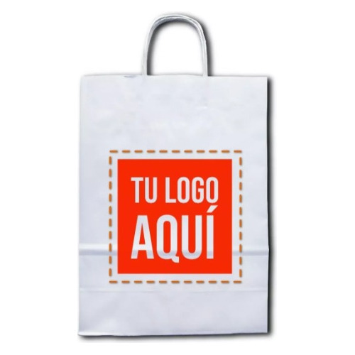 Bolsas Papel Blancas Personalizadas X300 - 26x12x36