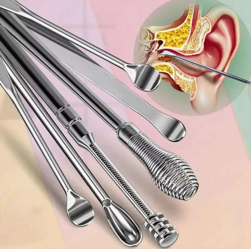 Kit Para Limpieza De Oídos Acero Inoxidable + Estuche/ 3 Pz