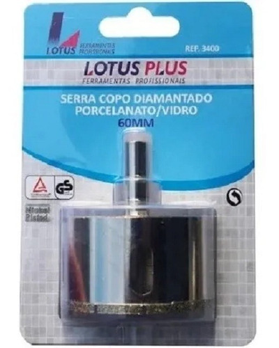  Serra Copo Diamantado 60mm Porcelanato Vidro - Lotus 3400