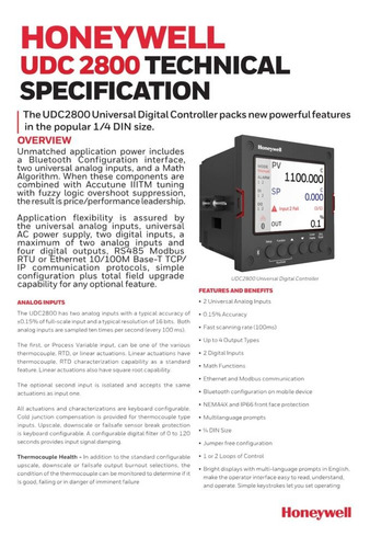 Dc2800-e0-0l0-200-100-00-0 Control De Temperatura Honeywell