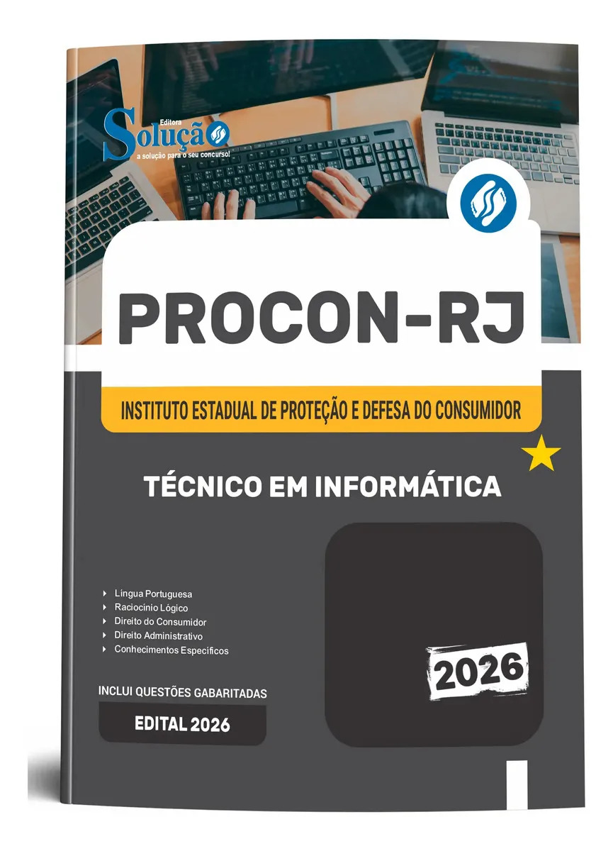 Apostila Concurso Técnico Em Informática Do Instituto Estadual De Proteção E Defesa Do Consumidor Do Rio De Janeiro - Procon Rj 2026 - Editora Solução