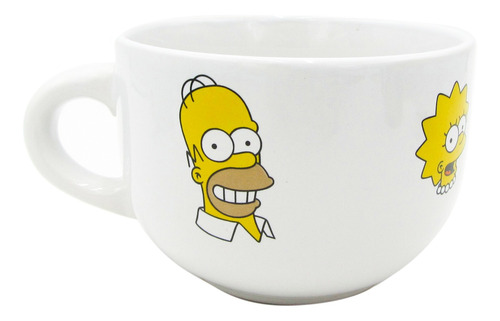 Taza De Cerámica Simpsons Homero Bart Colección Jumbo 820ml