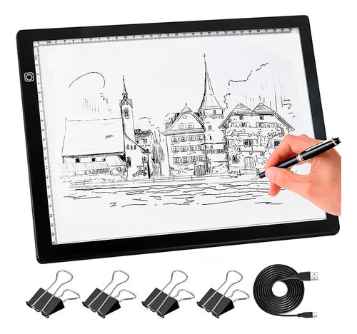 Tablero De Dibujo Alimentado De Led A4 Recargable ,regulable