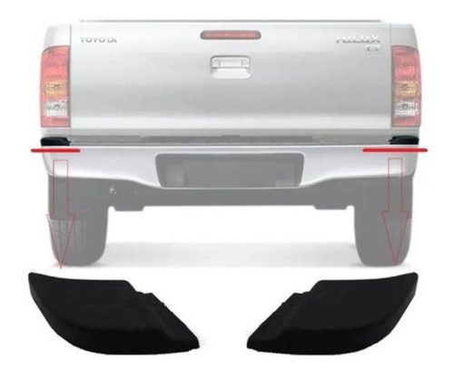 Imagen 1 de 6 de Juego Punteras De Paragolpe Hilux 05 06 07 Trasera Superior
