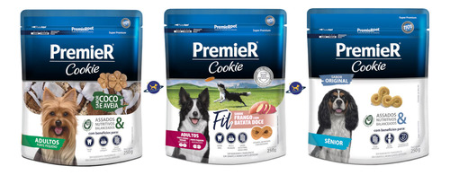 Premier Cookies 250g Kit 3 Unid Sabores Variados