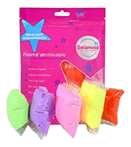 Foamy Moldeable Selanusa C/ 5 Bolsas 10g Multicolor Neon