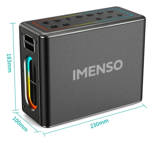 Caixa De Som Karaokê Imenso Ims-x32 120w Tws Rgb Com 2 Mic