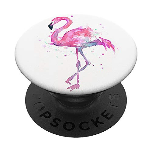 Lindo Flamingo Rosa Diseño De Acuarela Ave Arte Sobre 9sspn