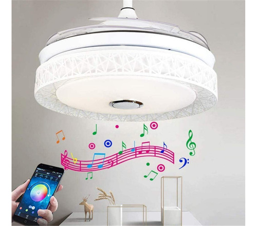 Ventilador Techo Musica Bluetooth 42  Control Remoto Led Luz