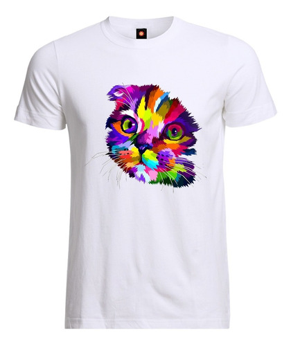 Remera Estampada Varios Diseños Gato Multicolor