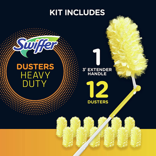 Swiffer Duster Extended Handle Starter Kit And Heavy Duty Re