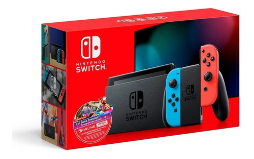 Consola Nintendo Switch 2019 Neon Bundle Mario Kart 8 + Onli