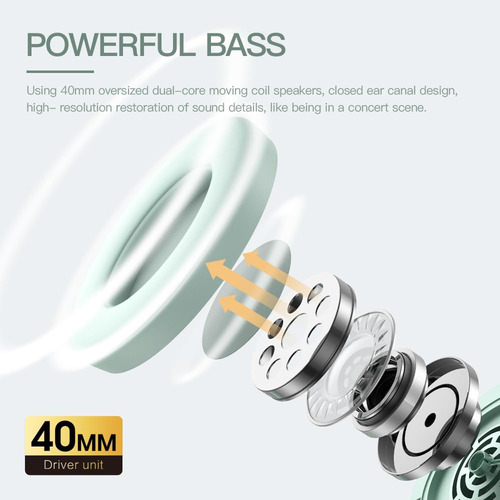 Audifonos Inalambricos Ikf, Bluetooth 5.3, Anc, Color Cian