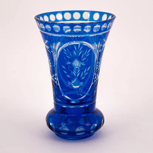 comprar Base Forma Anillo Cristal Grabado Color Azul Cobalto Mini