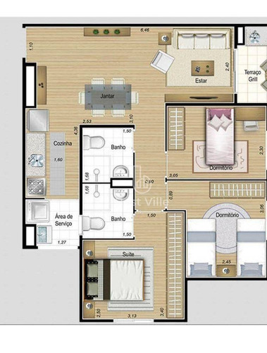 Imagem 14 de 17 de Apartamento À Venda, 73m² De Área Útil No Condomínio Reserva Alto De Osasco, Rochdale, Osasco - Sp, 03 Dormitórios Com Armários Sendo 01 Suíte. - Ap0123