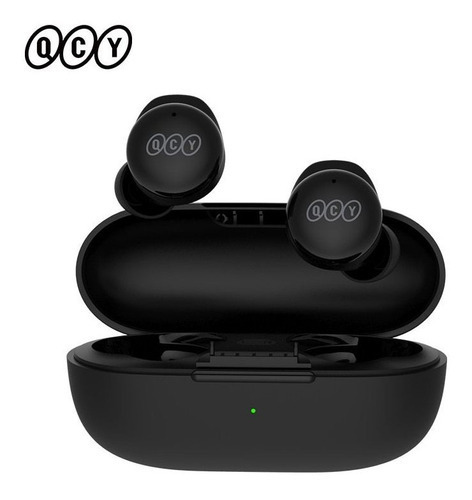 Auricular In-ear Gamer Inalámbrico Qcy T17 Luz Led Color Negro Color de la luz Blanco