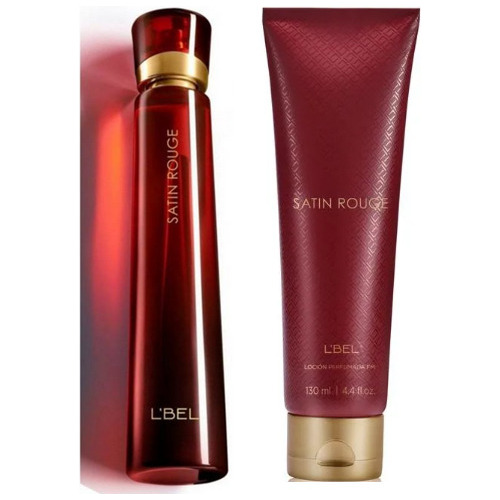 Set Satin Rouge Perfume De Mujer 50ml L´bel + Loción