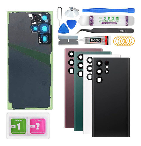 Tapa Trasera Para Samsung Galaxy S22 Ultra Sm-s908 Con Cristal Cámara