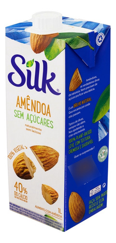 Bebida Vegetal Silk À Base De Amêndoa Zero Açúcar Caixa 1 L