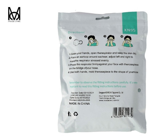 Máscara Kn95 - 5 Camadas De Proteção - Branca - Kit 20 Un