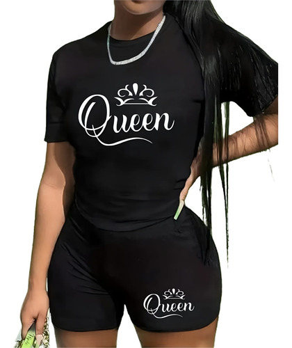 Short Y Playera De Mujer Conjunto Casual Moda Queen