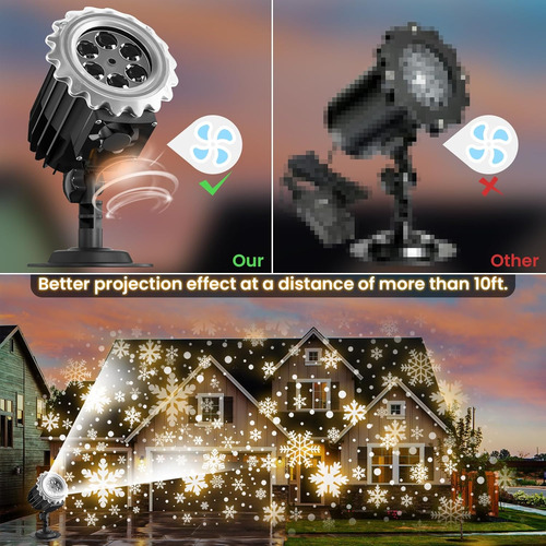 Luces De Proyector De Copo De Nieve De Navidad, Luces Led Di