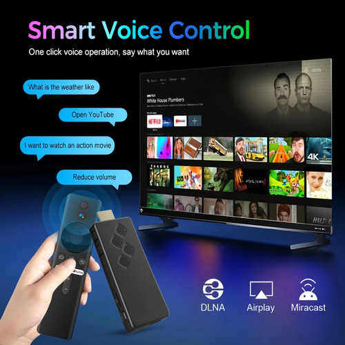 Tv Box Stick Android Tv Bluetooth Control Con Voz