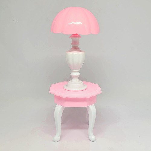 Mesa De Canto Rosa Bebê P/ Sala E Quarto Da Barbie - Móveis