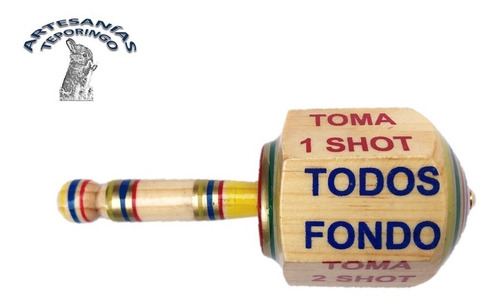 Imagen 1 de 4 de Pirinola Toma Shots Extra Grandes De Madera, Juego De Mesa.