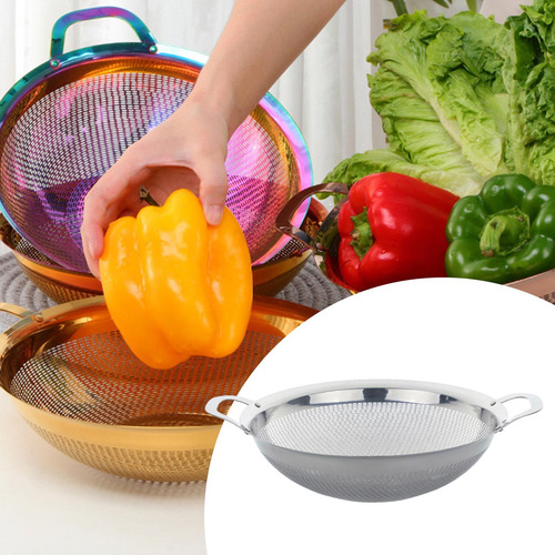 Escurridor De Cocina De Acero Inoxidable Con Asas, Filtro De