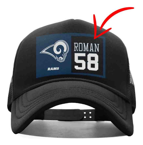 Gorra Personalizada Los Angeles Rams Con Tu Nombre Black