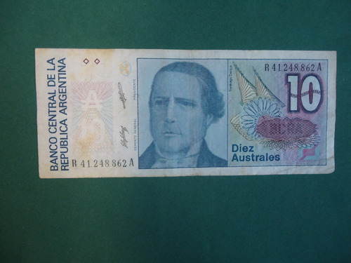 Billete De 10 Australes  1989 Reposición  Bot 2810