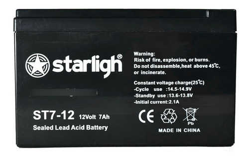 Batería De Gel 12v 7ah Para Alarma, Ups, Control De Accesos