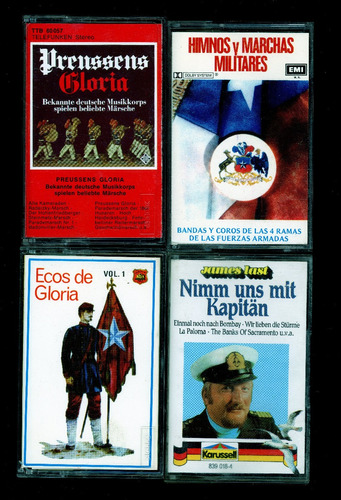 Marchas Militares. 4 Cassettes Originales De Colección. M6. 