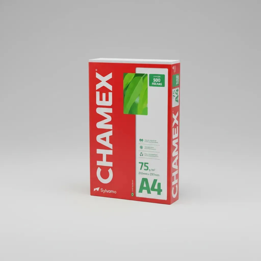 Papel A4 Sulfite Chamex Resma 500 Folhas 75g 210x297 Branco