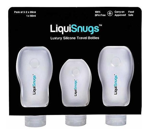 Liquisnugs Envases Para Viajes De Silicona-100% Garantizado A Prueba De Fugas. Pack De 3.