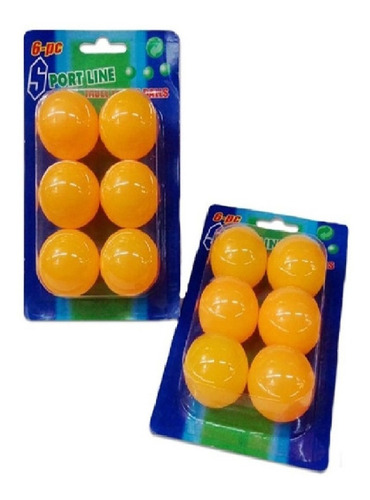 Imagen 2 de 4 de Pelotitas Ping Pong Blister X 6 Unidades Naranja/blanco
