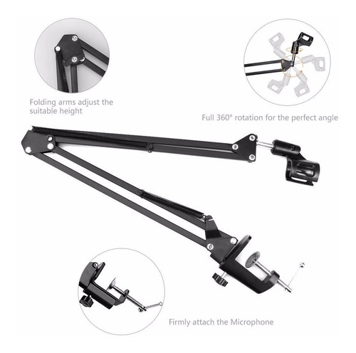 Soporte Para Micrófono Brazo Estudio Condenser Profesional