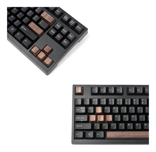 Teclado Mecânico De Madeira Preta De Qualidade R1