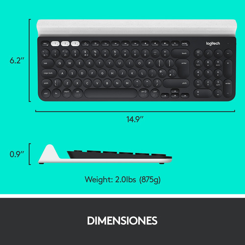 Teclado Inalámbrico Bluetooth Multidispositivo K780 Negro
